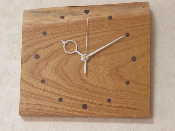 天然木 桑　木製時計2（掛け時計） 2枚目の画像
