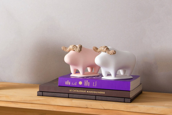 野生の水牛の装飾品 - ピンク、家の装飾 5枚目の画像