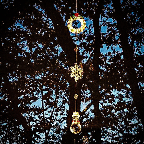 クリスタルビーズの雪だるまが揺れる クリスマス オーナメント〈サン