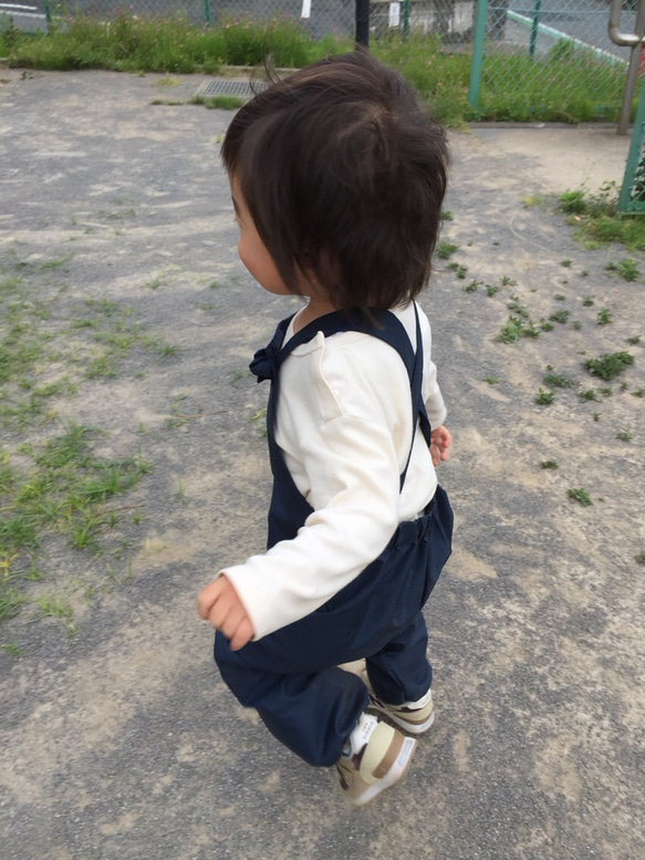 おしゃれサロペットなプレイウェア♡ネイビー 5枚目の画像