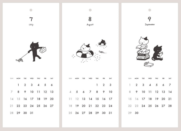 2019カレンダー ねこ（ミニカード・封筒付き） 6枚目の画像