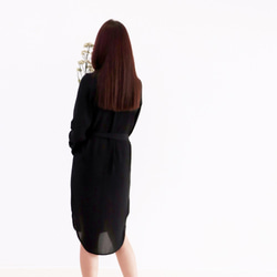 mystatice - 型格高雅黑色襯衫綁腰帶裙 第7張的照片