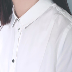 簡約現代風格白色襯衫款裙 / 天然植物纖維製成 第6張的照片