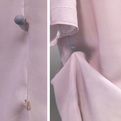 圓領手工菱型縫紉夢幻短袖粉紅色上衣 第7張的照片