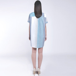 空色ストライプスカート/上品な綿地味のファッション質感 6枚目の画像