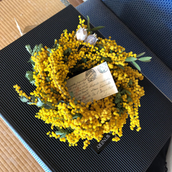 アンティーク調＊紫陽花とミモザのスワッグ ドライフラワー LEMON 通販