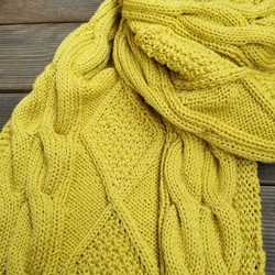 アラン織り ミモザ ロング スカーフ -Mimosa long scarf- 6枚目の画像