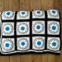 オーガニックウール　モチーフブランケット  -granny square blanket-  【送料無料】 3枚目の画像