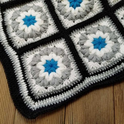 オーガニックウール　モチーフブランケット  -granny square blanket-  【送料無料】 4枚目の画像