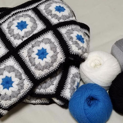 オーガニックウール　モチーフブランケット  -granny square blanket-  【送料無料】 7枚目の画像