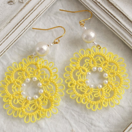 黄色のバルーンピアス Petal イエロートルマリンピアス | KAJITA