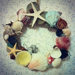 Shell wreath (M) seaglass 1枚目の画像