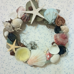 Shell wreath (M) seaglass 2枚目の画像