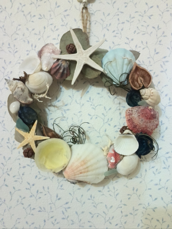 Shell wreath (M) seaglass 2枚目の画像