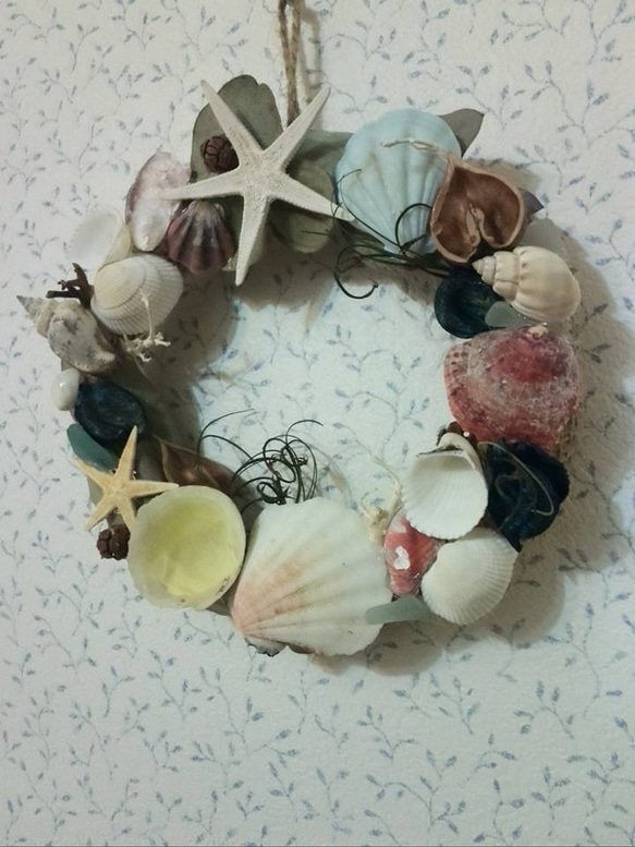 Shell wreath (M)　ブルー 2枚目の画像