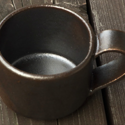 [受注生産]銀黒　コーヒーカップ 2枚目の画像