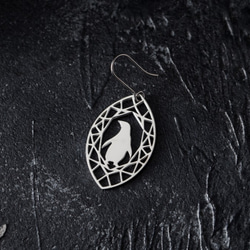 寶石與動物系列:企鵝(單邊耳環-可改夾式) 第3張的照片