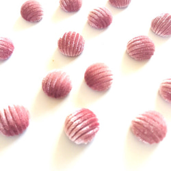 「#1009」膨らみベルベット半円ニットカボション(ピンク)✴︎10個セット 2枚目の画像