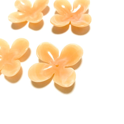 「#3613」 アクリル 花びら 四つ葉 パーツ (オレンジ) ✴︎ 4個セット 2枚目の画像