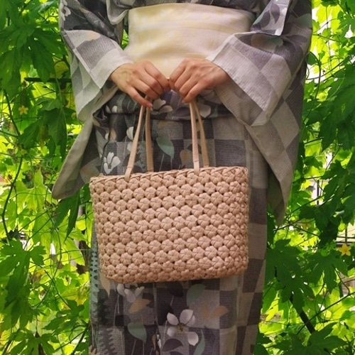 Capaf ハンドバッグ ピンク 編み込み afri-kd8107b.jpg