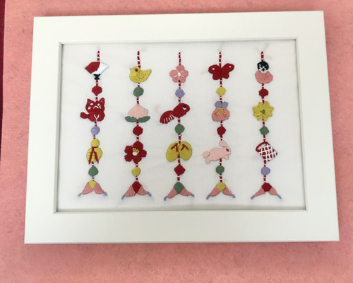 お雛様 《刺繍壁飾り 壁飾り 刺繍枠 刺繍 春 》 タペストリー