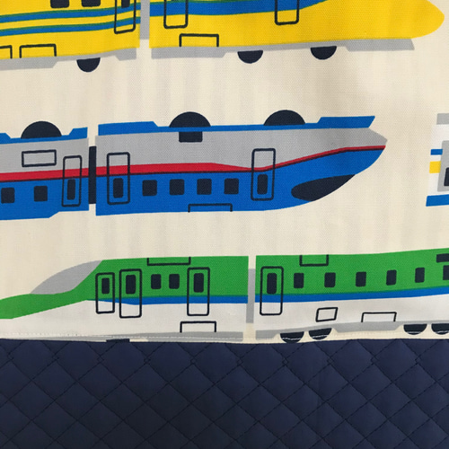 H913【通園・通学グッズ】ハンドメイドお弁当袋(新幹線柄水色) H913