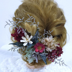 成人式髪飾り ドライフラワー髪飾り 紫陽花　成人式　結婚式 　卒業式 2枚目の画像