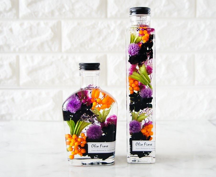 ◆ハーバリウム　296 バラとジニアの大人bottle *.:。✿*゜¨ ◇ハーバリウム 296 バラとジニアの大人bottle *.:。✿*゜¨