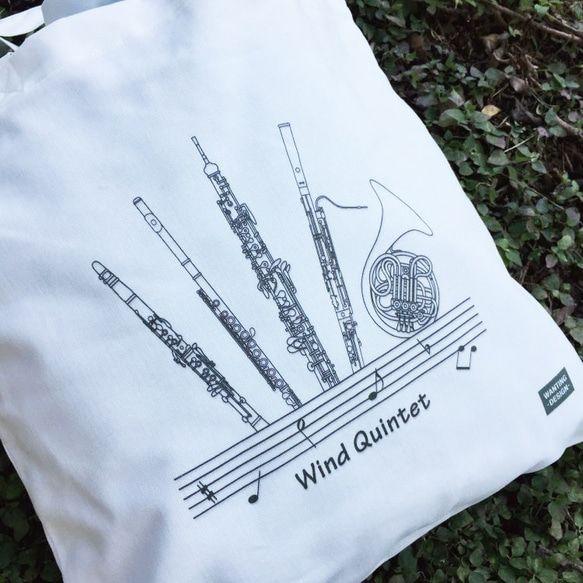 WD 手提袋《木管五重奏》音樂設計 / 樂團 / Music / 棉質手提袋 / 台灣設計製作 第4張的照片