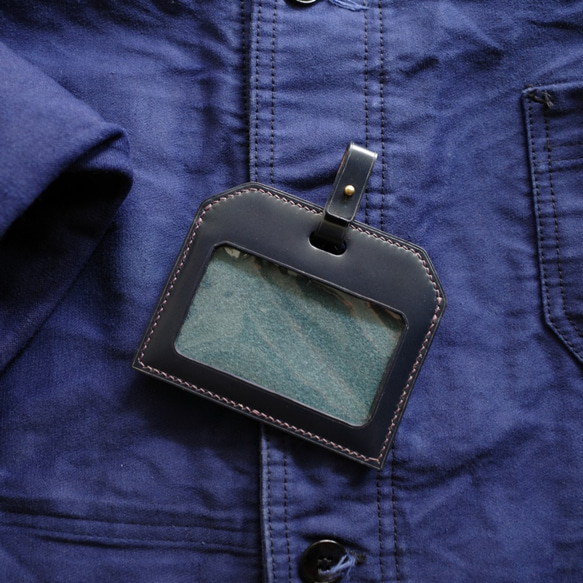 OM1004 OMEI橫式證件套 - 深藍馬臀皮 第8張的照片