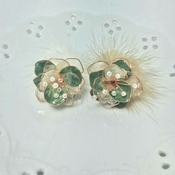 Pigtail 綠耶誕 手作飾品（一對） 第2張的照片