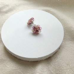 ピグテールの花（ピンクパープルパールホワイト） 2枚目の画像