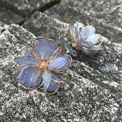 Pigtail 真花紫陽花球貼耳款（藍紫色） 第3張的照片