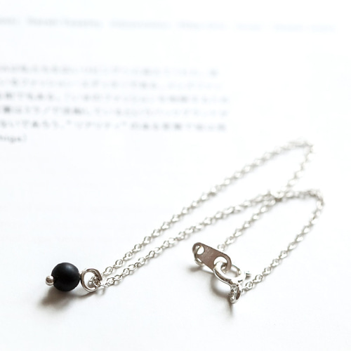925銀スターリングシルバーブラックオニキスブレスレット細かい