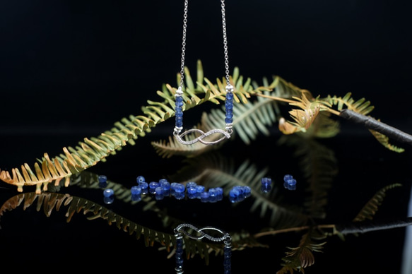天然藍寶石/施華洛世奇無限永恆 鎖骨鏈 第2張的照片