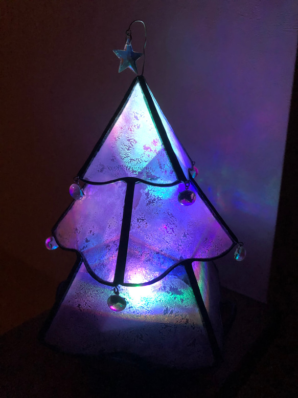 stainedglassのchristmas  treelamp  pink 4枚目の画像