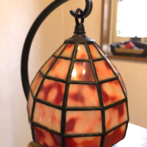 ステンドグラスランプ オレンジ スタンドライト・テーブルランプ