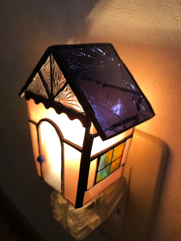foot&night lamp 森の小さなお家　pink House（お値下げ20%OFF！　フットランプ 4枚目の画像