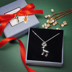 麋鹿項鍊 - 925純銀 可客製化刻字 免費聖誕禮物包裝 第1張的照片