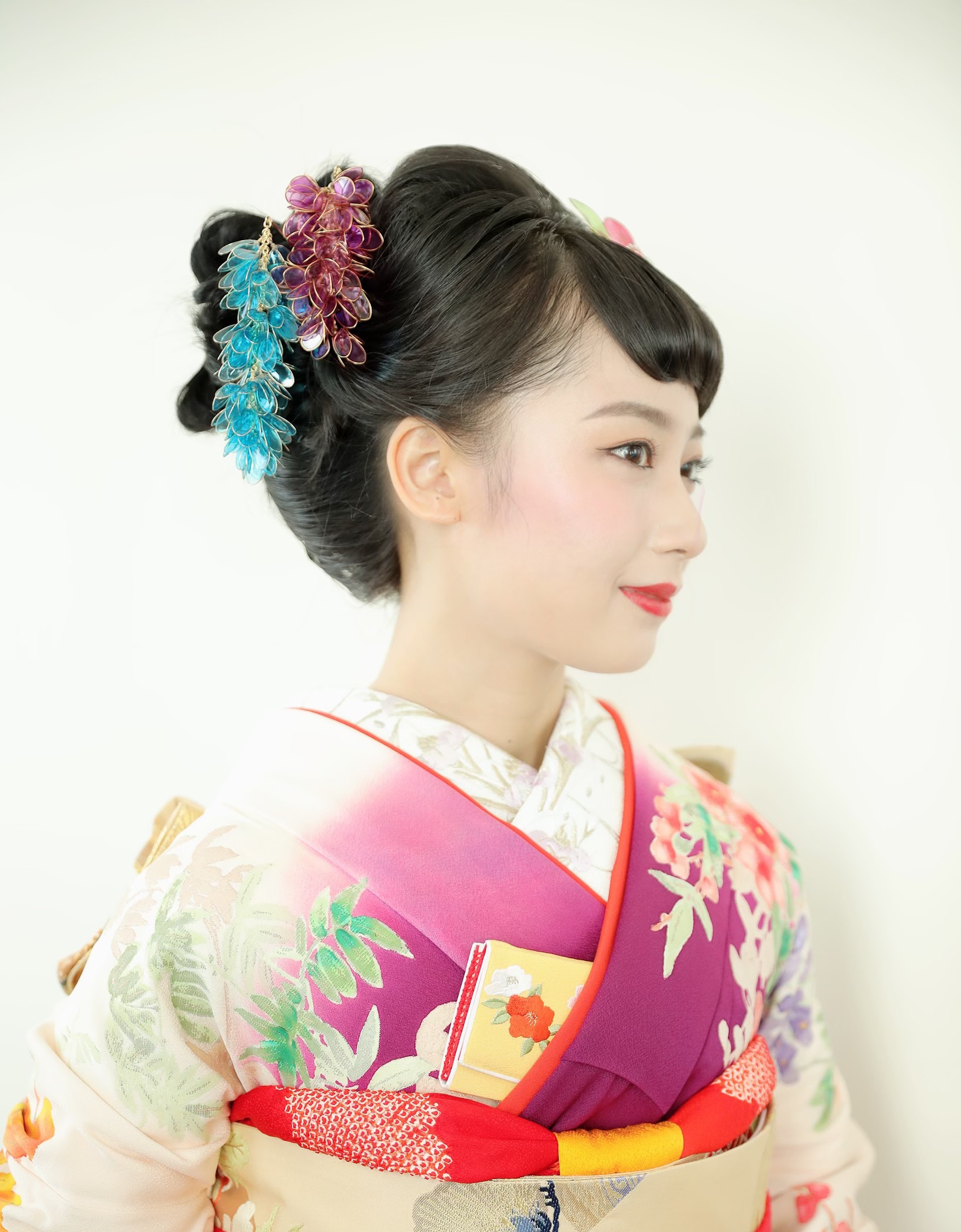 アメリカンフラワー✨藤デザインかんざし✨