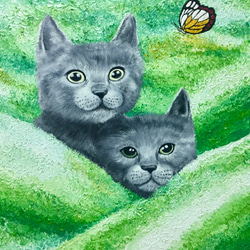 猫と蝶、絵画 絵画 慧雯 通販 4121094｜Creema(クリーマ)