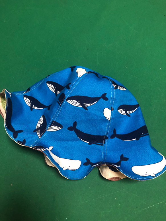 チューリップハット リバーシブル クジラ×タマゴドット size M 53cm 3枚目の画像