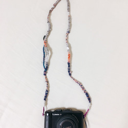 編織相機背帶／細版橘 第2張的照片
