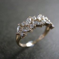 Marquise Ring 14K黃金鑽石戒指 第1張的照片