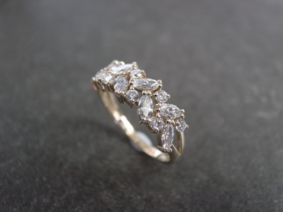 Marquise Ring 14K黃金鑽石戒指 第2張的照片