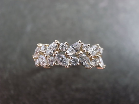 Marquise Ring 14K黃金鑽石戒指 第4張的照片