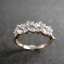 Marquise Ring 14K黃金鑽石戒指 第5張的照片