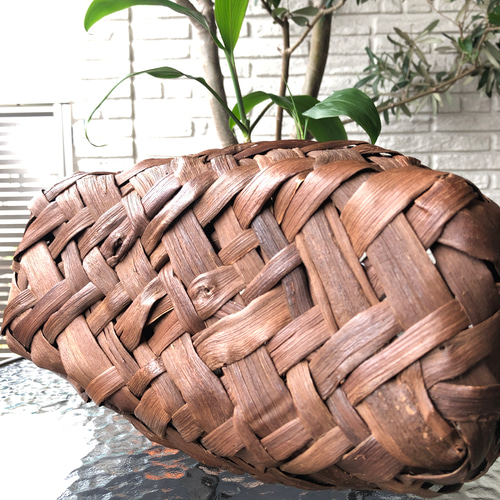 ②山葡萄 籠バック 送料無料 純国産 節入り クロス編み 山ぶどう カゴ  