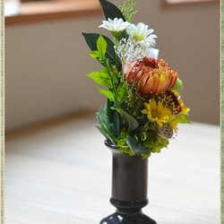 【仏花】プリザーブドフラワーたっぷりのお供え花 6枚目の画像