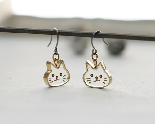 ちいさいねこちゃん｜ピアス｜イヤリング｜P572 ピアス（フック